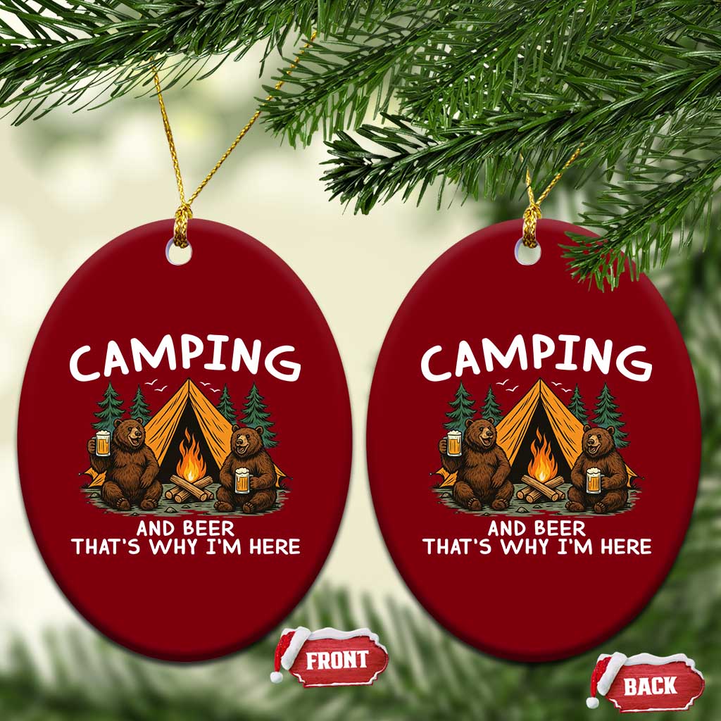 Funny Camping Beer Ceramic Ornament Bear Drinking Lover Gift TS14 Print Your Wear