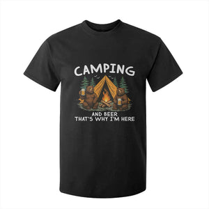Funny Camping Beer T Shirt For Kid Bear Drinking Lover Gift TS14 Black Print Your Wear