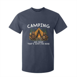 Funny Camping Beer T Shirt For Kid Bear Drinking Lover Gift TS14 Navy Print Your Wear