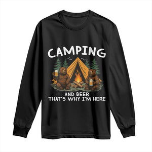 Funny Camping Beer Long Sleeve Shirt Bear Drinking Lover Gift TS14 Black Print Your Wear