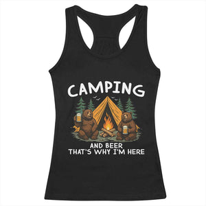 Funny Camping Beer Racerback Tank Top Bear Drinking Lover Gift TS14 Black Print Your Wear