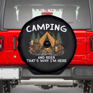 Funny Camping Beer Spare Tire Cover Bear Drinking Lover Gift TS14 Black Print Your Wear