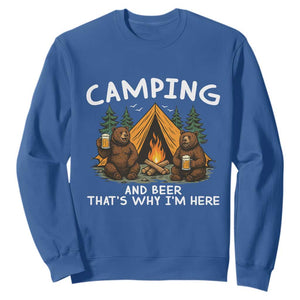 Funny Camping Beer Sweatshirt Bear Drinking Lover Gift TS14 Royal Blue Print Your Wear