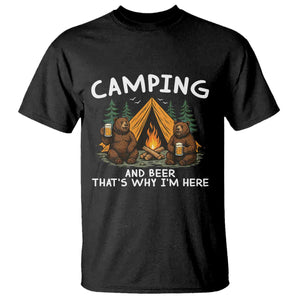 Funny Camping Beer T Shirt Bear Drinking Lover Gift TS14 Black Print Your Wear