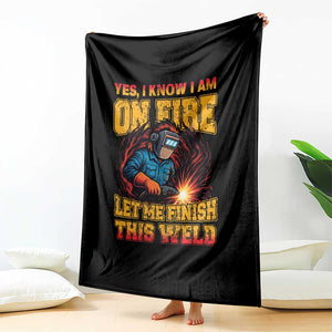Funny Welding Bigfoot Throw Blanket Cryptid Welder Sasquatch TS14 Print Your Wear