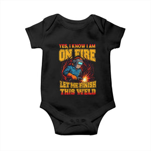 Funny Welding Bigfoot Baby Onesie Cryptid Welder Sasquatch TS14 Black Print Your Wear