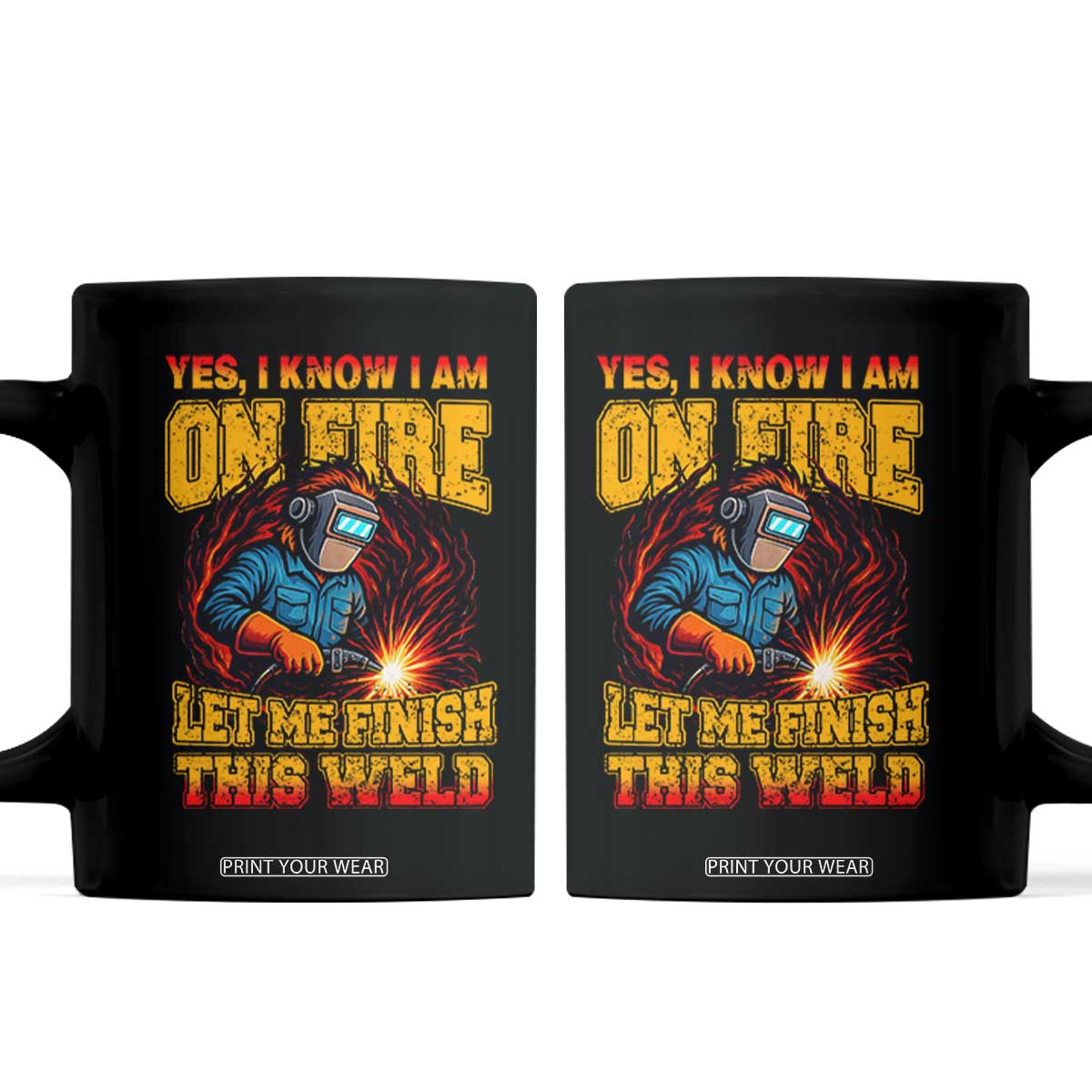 Funny Welding Bigfoot Coffee Mug Cryptid Welder Sasquatch TS14 Black Print Your Wear