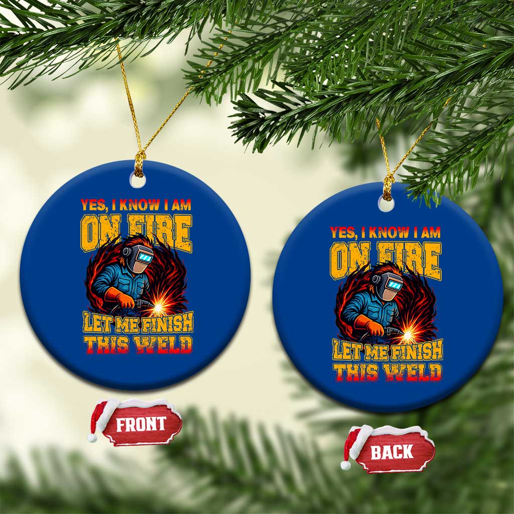 Funny Welding Bigfoot Ceramic Ornament Cryptid Welder Sasquatch TS14 1pc Blue Print Your Wear