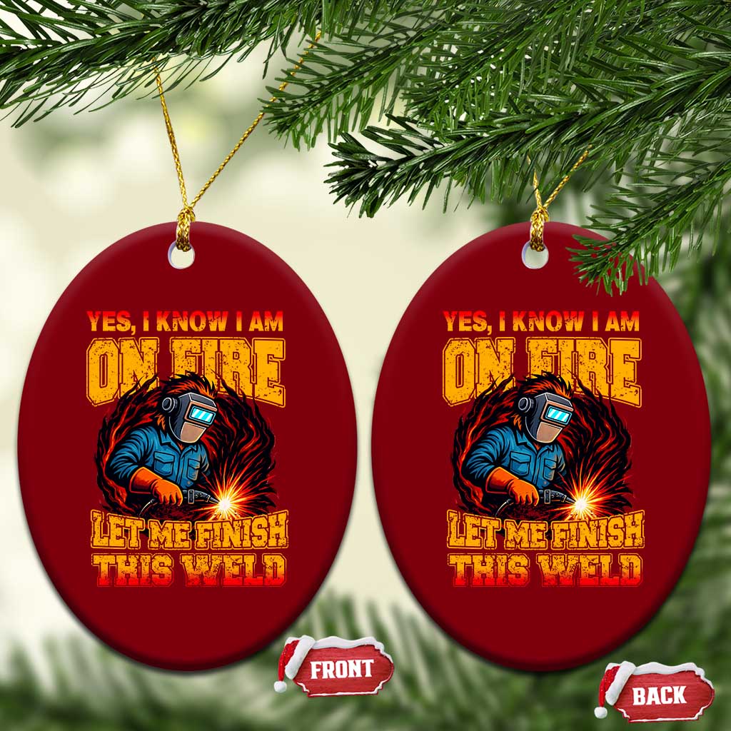 Funny Welding Bigfoot Ceramic Ornament Cryptid Welder Sasquatch TS14 Print Your Wear