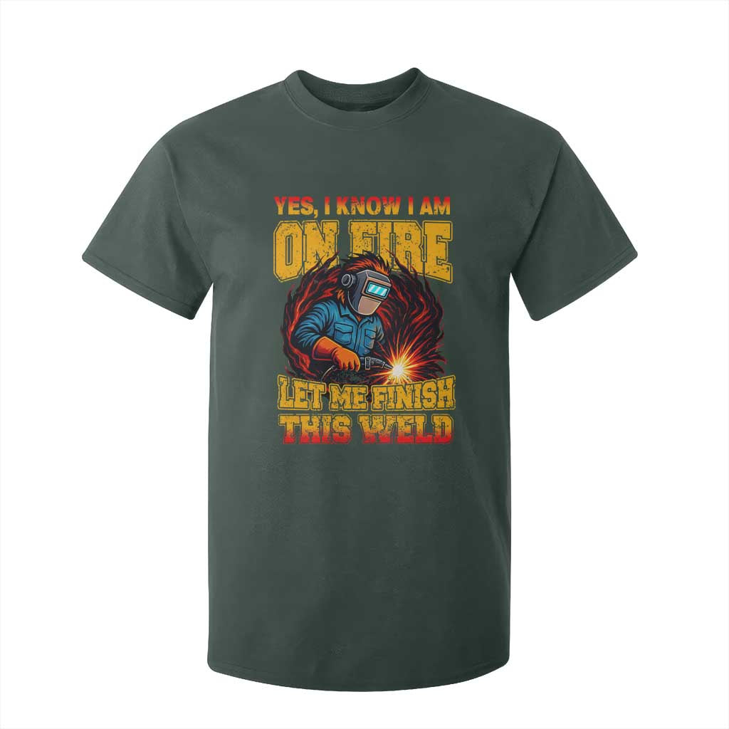 Funny Welding Bigfoot T Shirt For Kid Cryptid Welder Sasquatch TS14 Dark Forest Green Print Your Wear