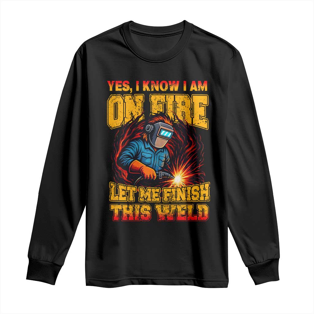 Funny Welding Bigfoot Long Sleeve Shirt Cryptid Welder Sasquatch TS14 Black Print Your Wear