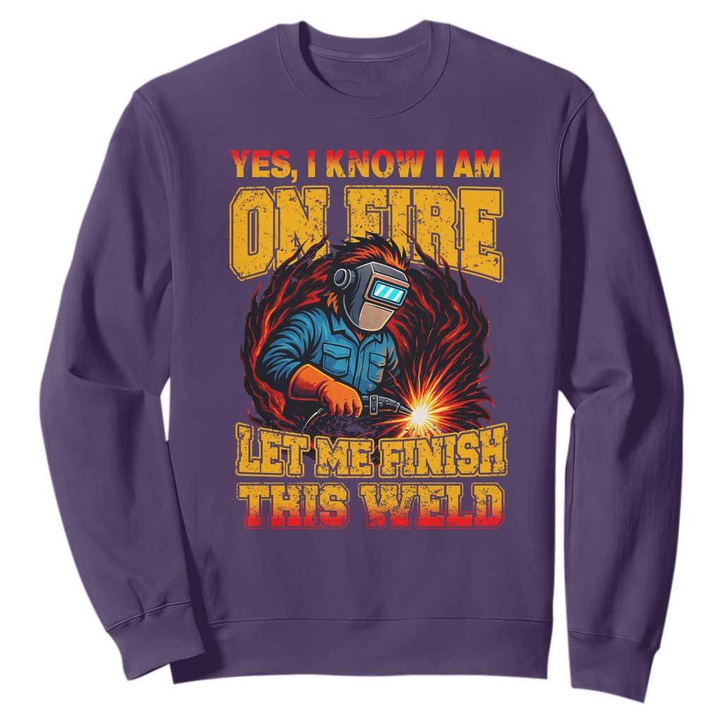 Funny Welding Bigfoot Sweatshirt Cryptid Welder Sasquatch TS14 Purple Print Your Wear