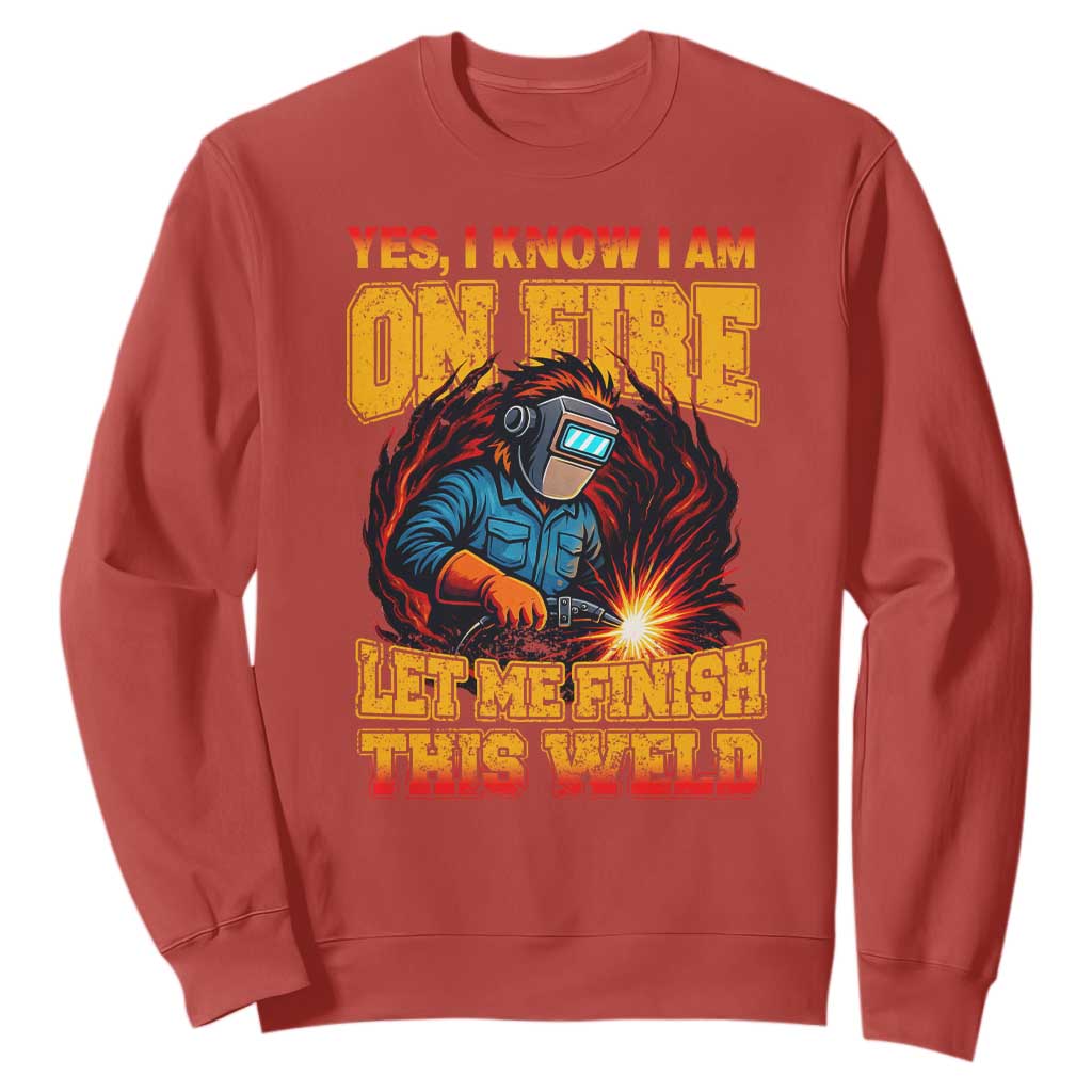 Funny Welding Bigfoot Sweatshirt Cryptid Welder Sasquatch TS14 Red Print Your Wear