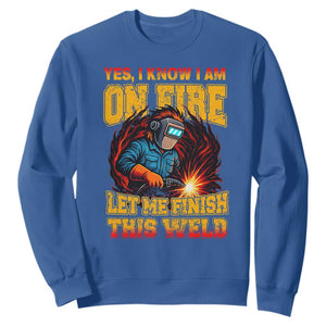 Funny Welding Bigfoot Sweatshirt Cryptid Welder Sasquatch TS14 Royal Blue Print Your Wear