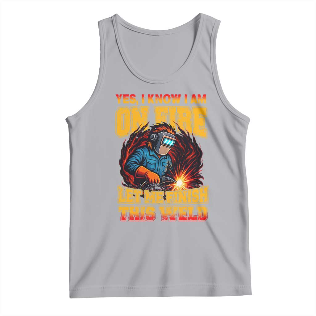 Funny Welding Bigfoot Tank Top Cryptid Welder Sasquatch TS14 Athletic Heather Print Your Wear