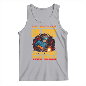 Funny Welding Bigfoot Tank Top Cryptid Welder Sasquatch TS14 Athletic Heather Print Your Wear