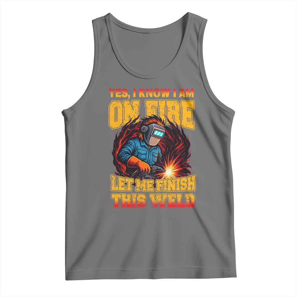 Funny Welding Bigfoot Tank Top Cryptid Welder Sasquatch TS14 Black Heather Print Your Wear