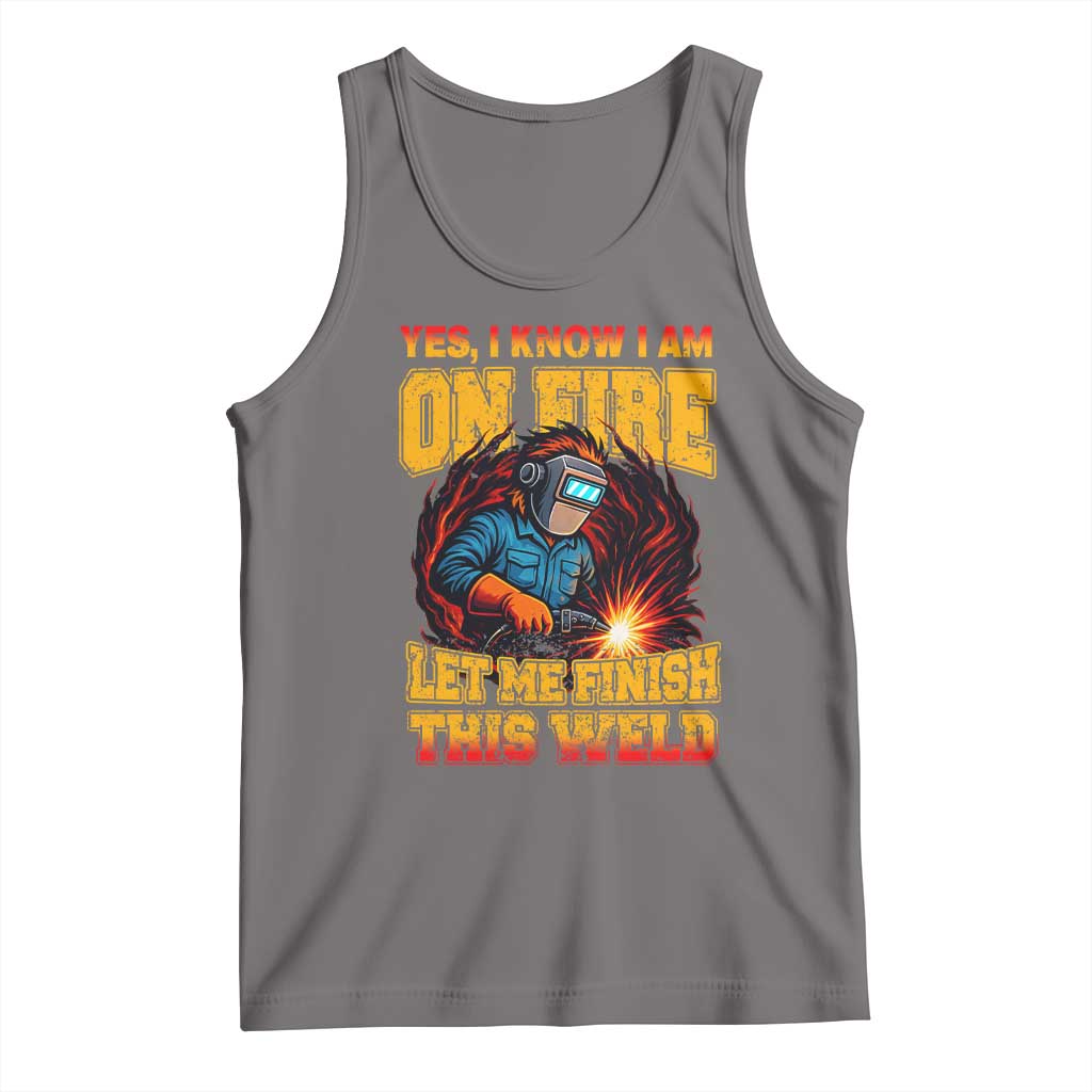 Funny Welding Bigfoot Tank Top Cryptid Welder Sasquatch TS14 Deep Heather Print Your Wear