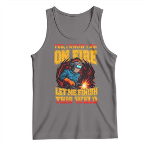 Funny Welding Bigfoot Tank Top Cryptid Welder Sasquatch TS14 Deep Heather Print Your Wear