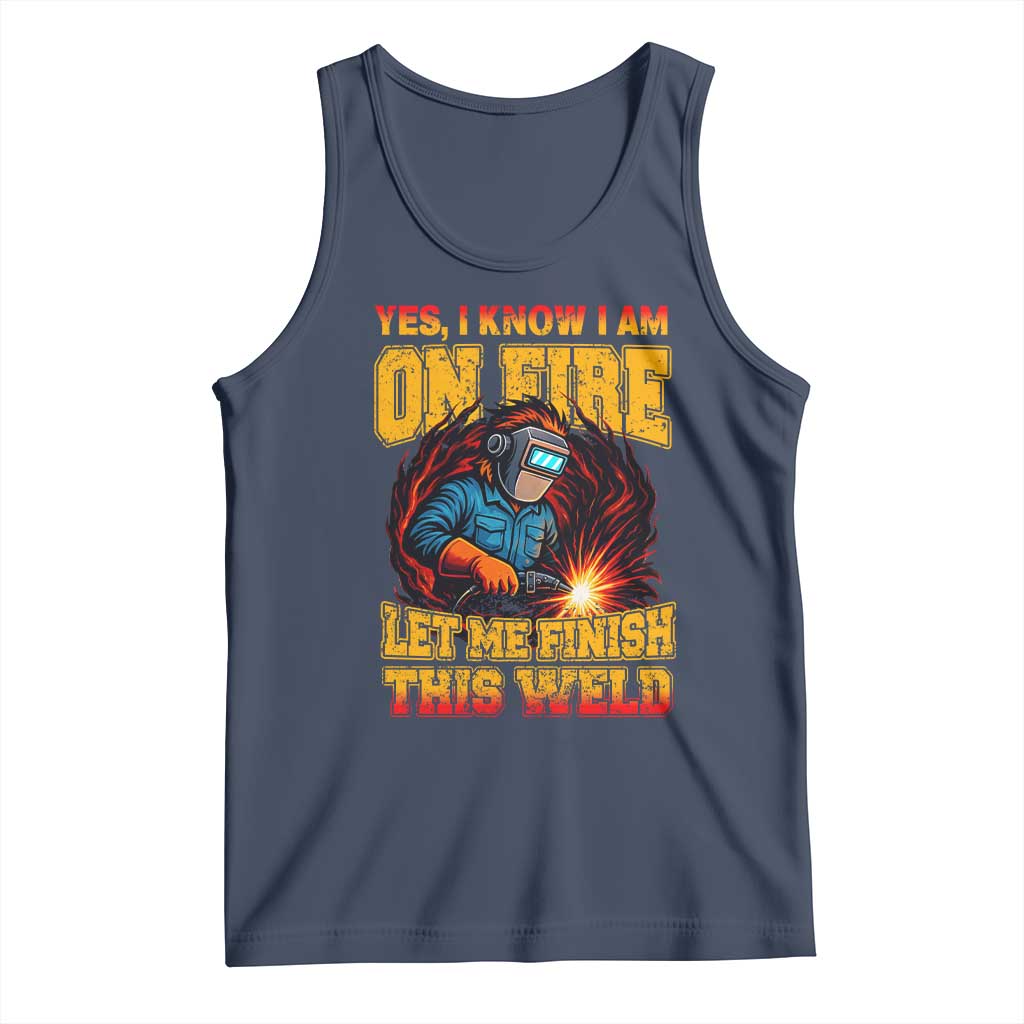 Funny Welding Bigfoot Tank Top Cryptid Welder Sasquatch TS14 Navy Print Your Wear