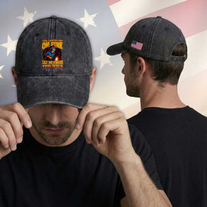 Funny Welding Bigfoot Washed Cotton Baseball Cap Cryptid Welder Sasquatch TS14 Print Your Wear
