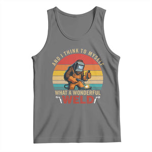 Funny Welding Bigfoot Tank Top And I Think To Myself What A Wonderful Weld TS14 Black Heather Print Your Wear