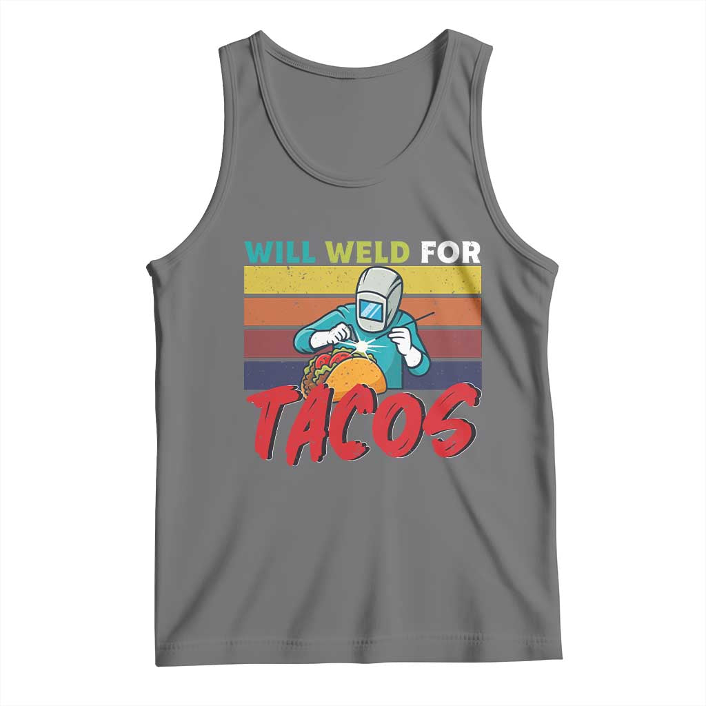 Funny Welding Tank Top Will Weld For Tacos TS14 Black Heather Print Your Wear