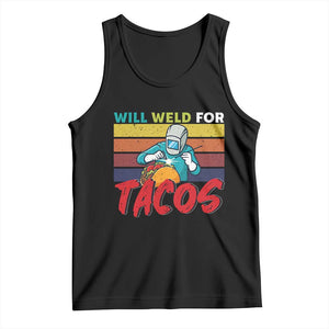 Funny Welding Tank Top Will Weld For Tacos TS14 Black Print Your Wear