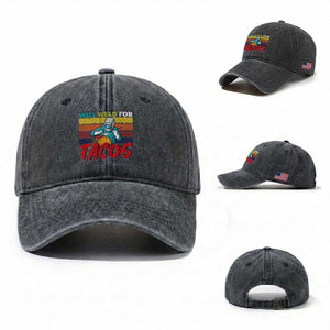 Funny Welding Washed Cotton Baseball Cap Will Weld For Tacos TS14 Washed Cap Universal Fit Dark Gray Print Your Wear