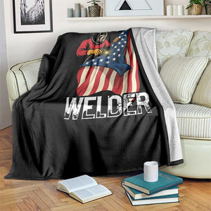 Welder Patriotic American Flag Throw Blanket TS14 Print Your Wear