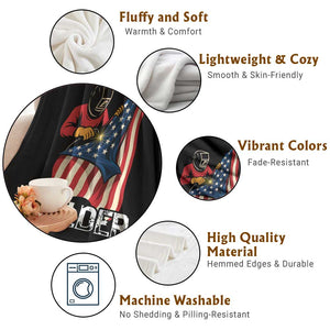 Welder Patriotic American Flag Throw Blanket TS14 Print Your Wear