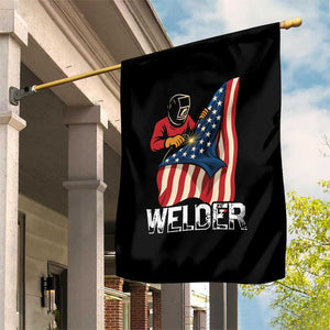 Welder Patriotic American Flag Garden Flag TS14 Print Your Wear