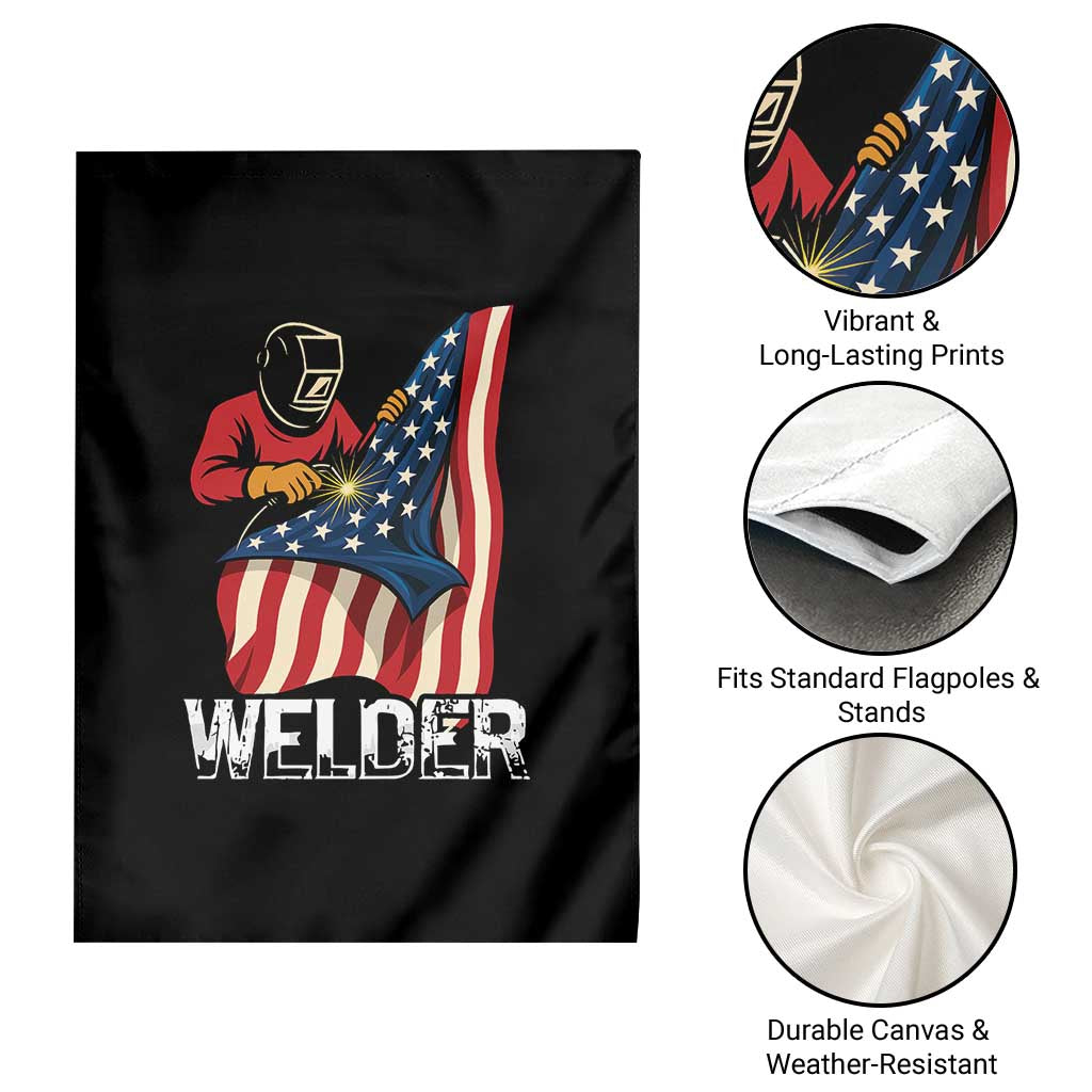 Welder Patriotic American Flag Garden Flag TS14 Print Your Wear