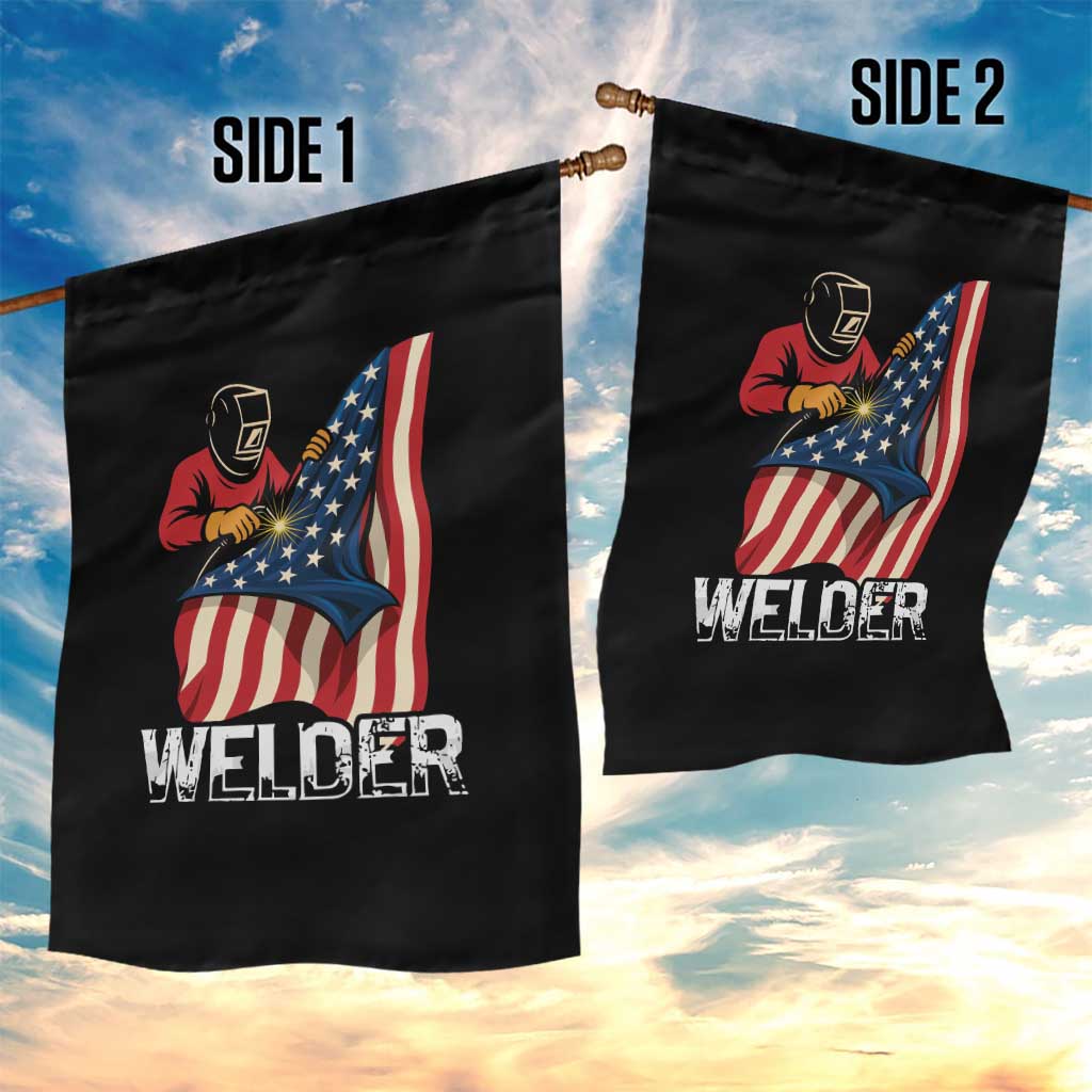 Welder Patriotic American Flag Garden Flag TS14 Print Your Wear