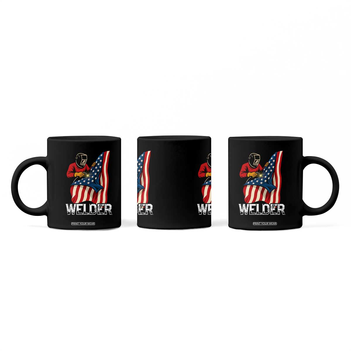Welder Patriotic American Flag Coffee Mug TS14 Print Your Wear