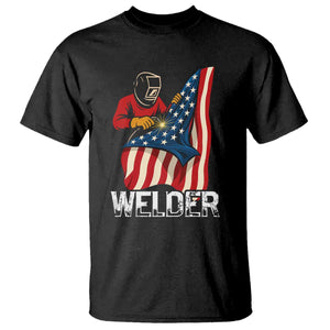Welder Patriotic American Flag T Shirt TS14 Black Print Your Wear
