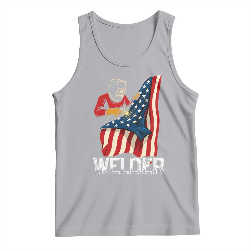 Welder Patriotic American Flag Tank Top TS14 Athletic Heather Print Your Wear