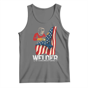 Welder Patriotic American Flag Tank Top TS14 Black Heather Print Your Wear