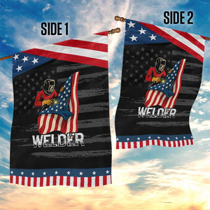 Welder Patriotic American Flag Garden Flag TS14 Print Your Wear