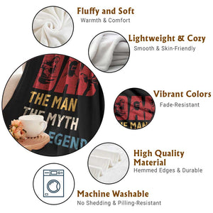 Dad The Man The Myth The Legend Throw Blanket Funny Welder Welding TS14 Print Your Wear
