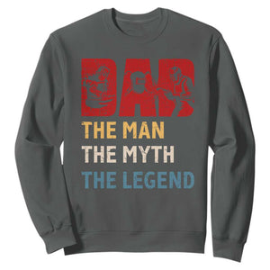 Dad The Man The Myth The Legend Sweatshirt Funny Welder Welding TS14 Dark Heather Print Your Wear