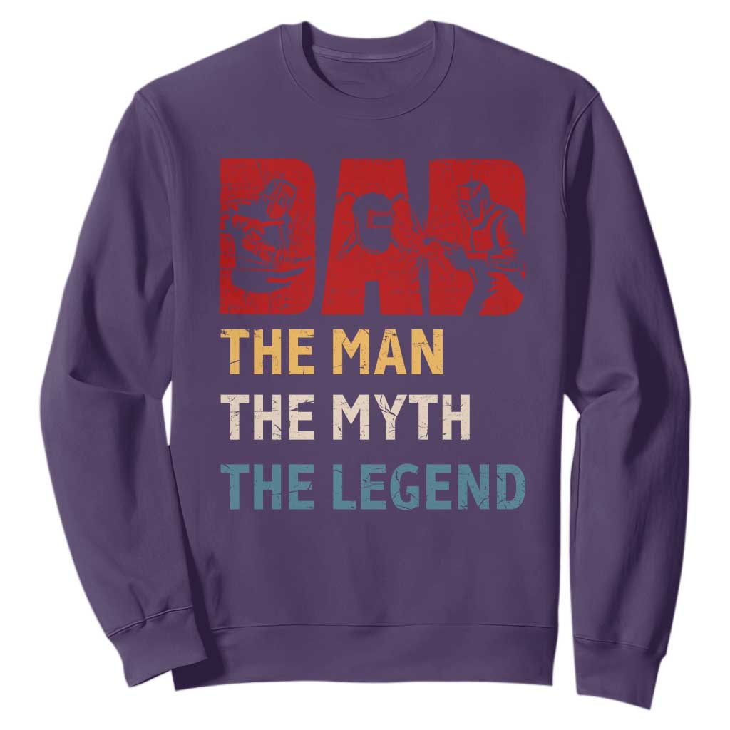 Dad The Man The Myth The Legend Sweatshirt Funny Welder Welding TS14 Purple Print Your Wear