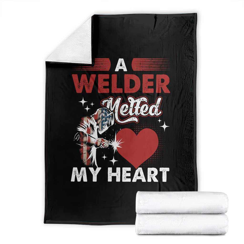 Funny Welding Welder Wife Girlfriend Throw Blanket TS14 Black Print Your Wear