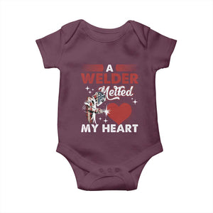 Funny Welding Welder Wife Girlfriend Baby Onesie TS14 Maroon Print Your Wear