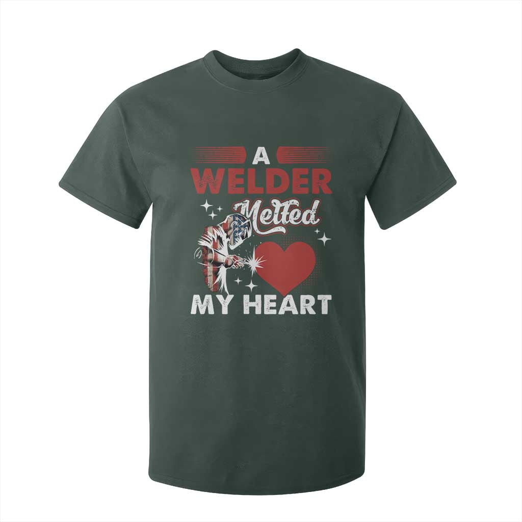 Funny Welding Welder Wife Girlfriend T Shirt For Kid TS14 Dark Forest Green Print Your Wear
