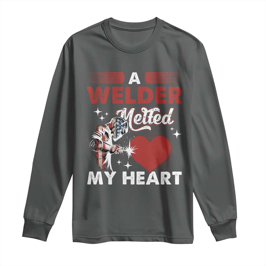 Funny Welding Welder Wife Girlfriend Long Sleeve Shirt TS14 Dark Heather Print Your Wear