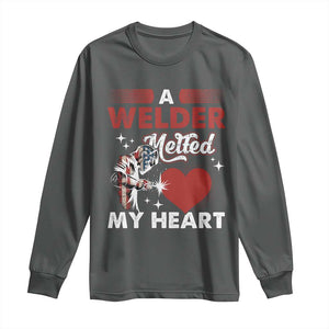 Funny Welding Welder Wife Girlfriend Long Sleeve Shirt TS14 Dark Heather Print Your Wear