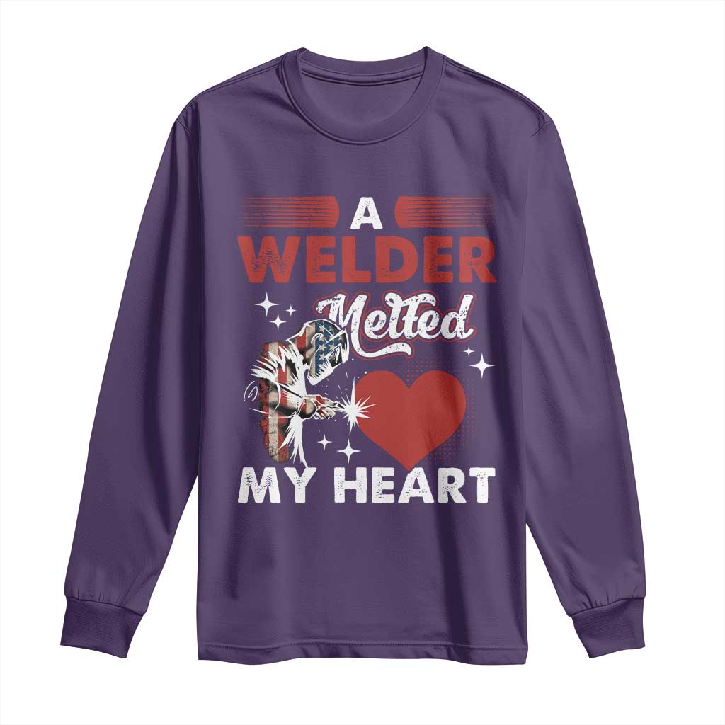 Funny Welding Welder Wife Girlfriend Long Sleeve Shirt TS14 Purple Print Your Wear