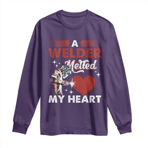 Funny Welding Welder Wife Girlfriend Long Sleeve Shirt TS14 Purple Print Your Wear