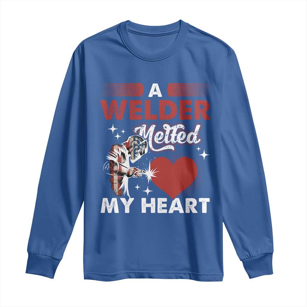 Funny Welding Welder Wife Girlfriend Long Sleeve Shirt TS14 Royal Blue Print Your Wear